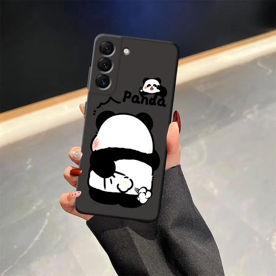 Funda de pareja de Panda para Samsung Galaxy A30 A15 A50 A04 A06 A05 A70 A17 A40 A16 A10 A12 A20 A13 funda de teléfono suave negra - imagen 4