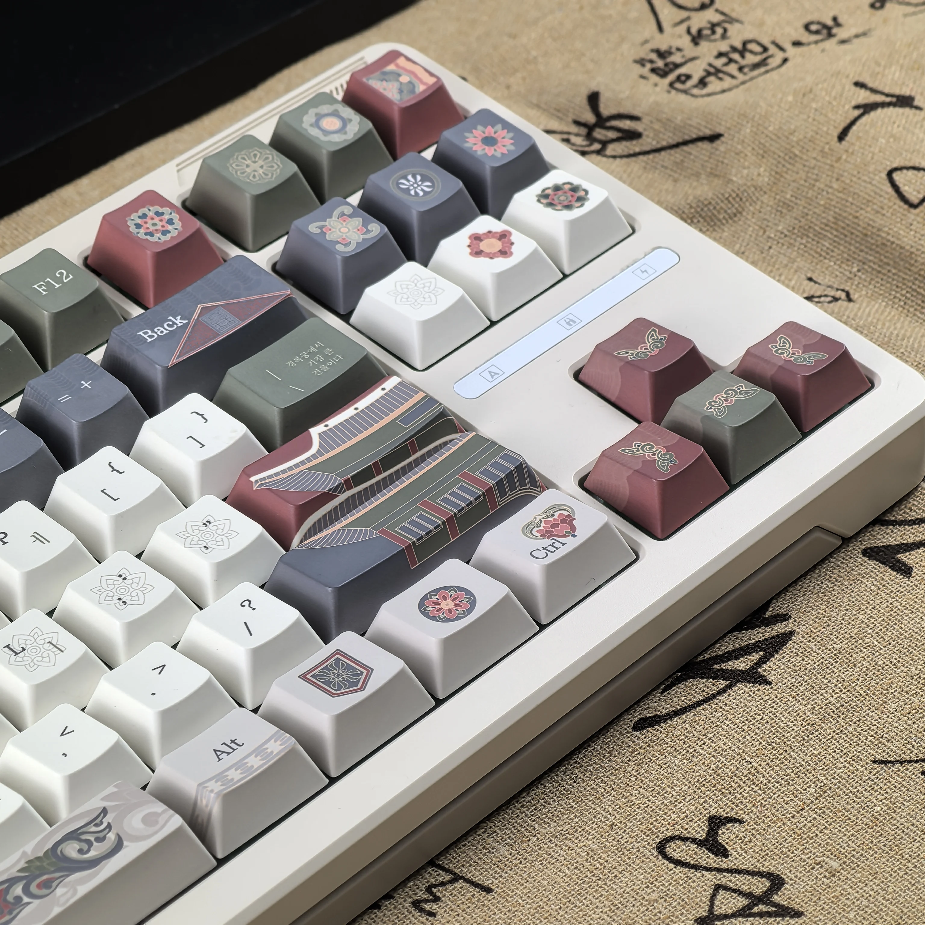 Cherry coreano Keycap Gyeongbokung Palace Moa Pbt arquitectura antigua Vintage Retro teclado Keycap para Aula 75/F87/F99 - imagen 4