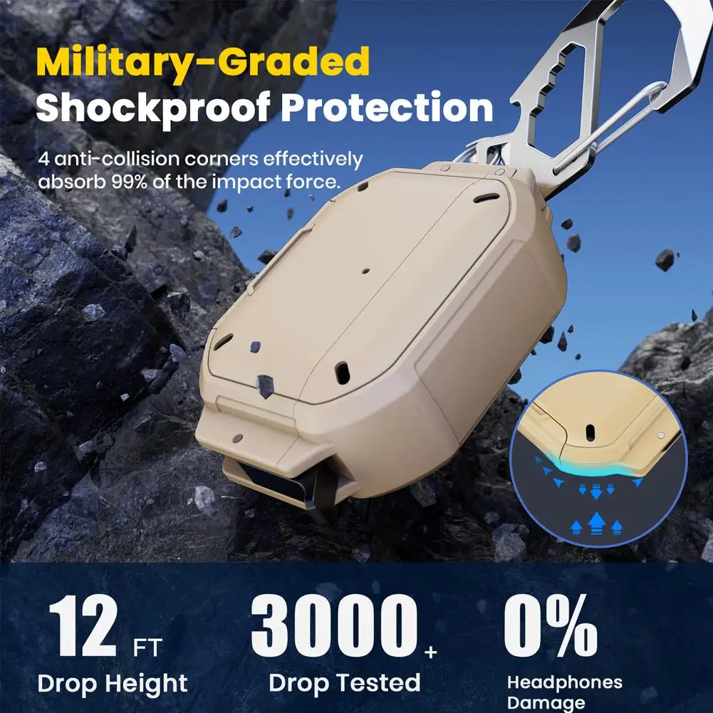 Funda de silicona para auriculares Bluetooth para Apple Airpods Pro 3, carcasa dura resistente al agua y antiarañazos con soporte y bolígrafo de limpieza - imagen 3