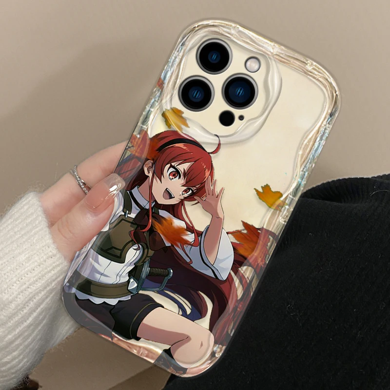 Funda de Anime Mushoku Tensei para Apple iPhone, 15, 14, 13, 12, 11 Pro, X, XR, XS, Max Plus, 8, 7 Plus, SE Wave, funda de teléfono de aceite - imagen 4