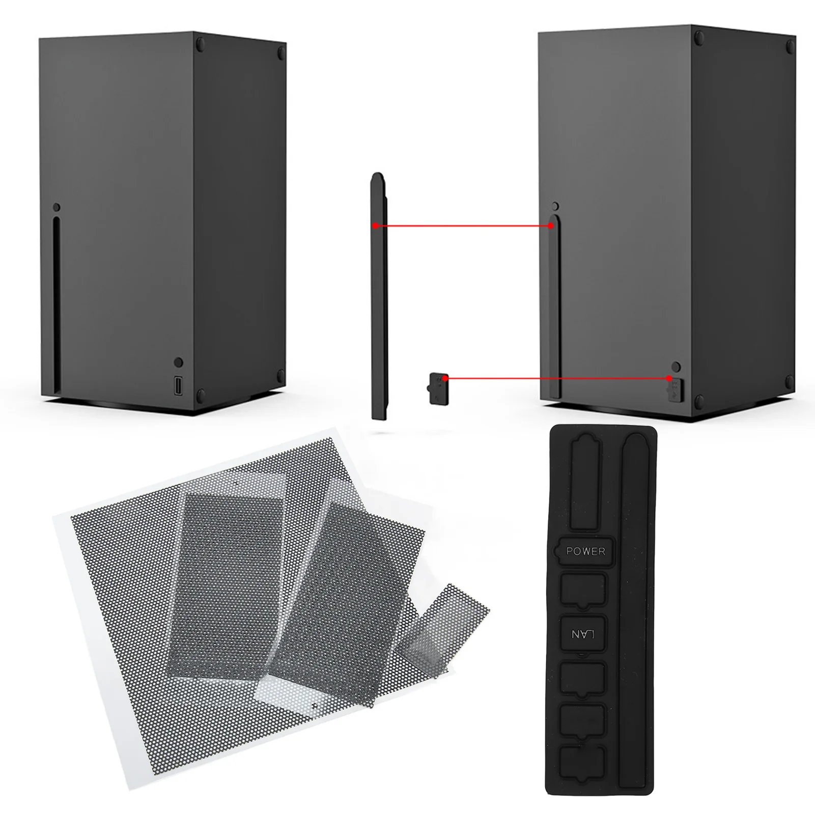 Cubierta de filtro de polvo para Xbox Series X con tapones antipolvo, cubierta de repuesto a prueba de polvo para consola de juegos para Microsoft Xbox Series X - imagen 3