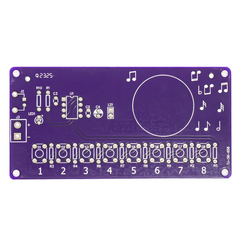 Kit de Piano Electrónico NE555, 8 pasos, nota Musical divertida, placa de circuito de práctica de soldadura DIY, piezas sueltas - imagen 4
