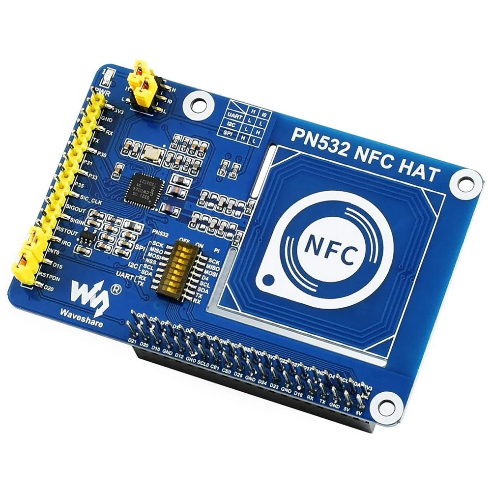 Waveshare PN532 NFC HAT para Raspberry Pi en la frecuencia de 13,56 Mhz admite tres interfaces de comunicación I2C SPI y UART