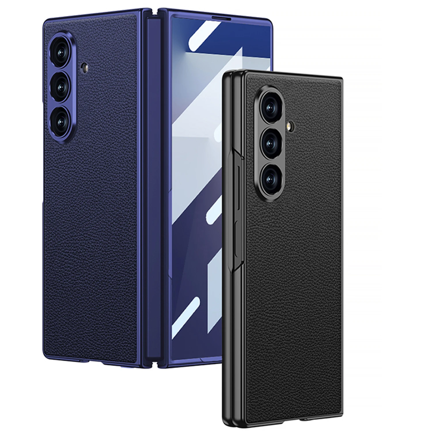 Para Samsung Galaxy Z Fold 7 funda de lujo de cuero PU mate funda protectora trasera para Samsung Z Fold 7 funda completa para teléfono