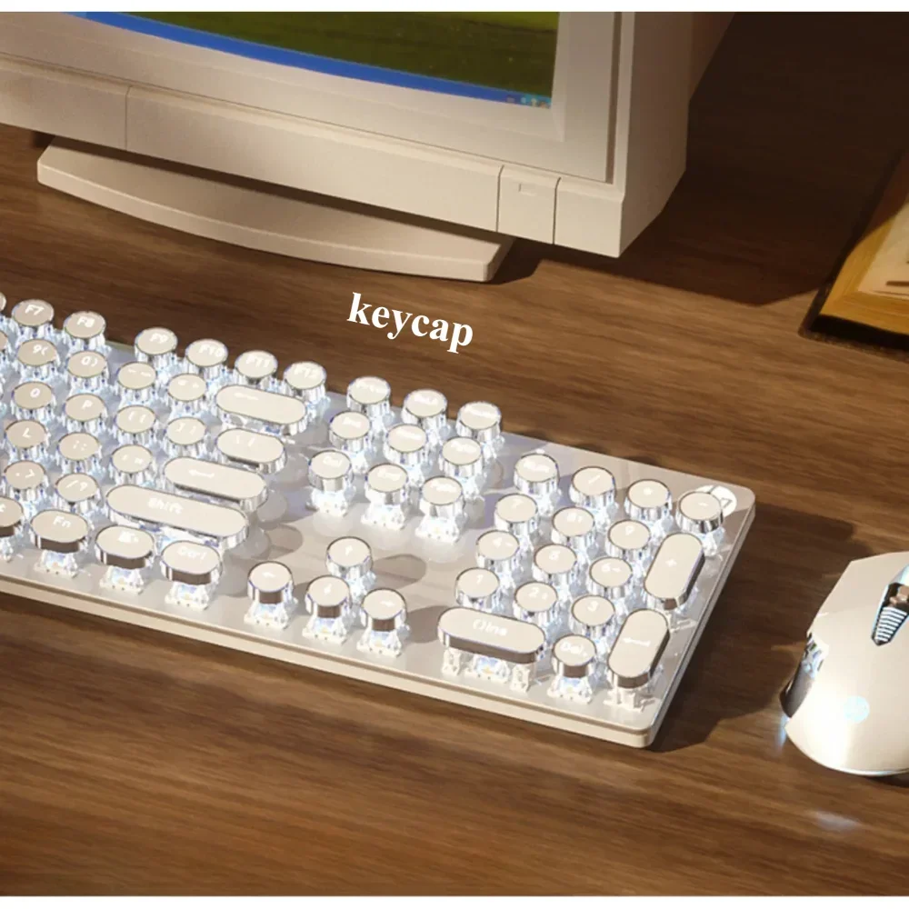 Teclas galvanizadas redondas Vintage, 104 teclas, láser XDA translúcido para 60/64/84/98/104, Teclado mecánico para juegos, interruptor MX - imagen 5