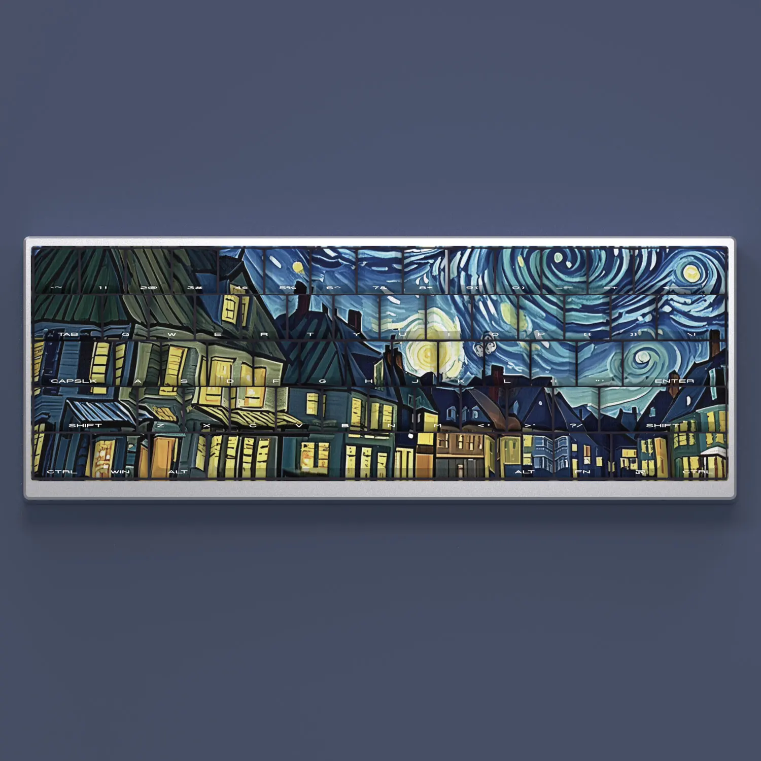 Teclas de 130 teclas, sublimación de tinte PBT estrellado, altura de cereza, retroiluminación de impresión lateral a través para teclado mecánico Anne Pro 2 GK61