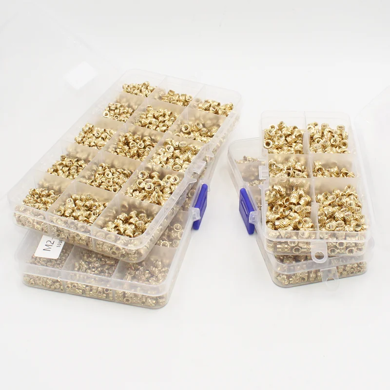 Tuerca de inserción de latón de fusión en caliente, punta de soldador, rosca moleteada de inyección, M2, M3, M4, M5, M8, accesorios de impresora 3D, Plástico - imagen 3