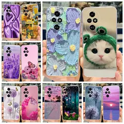 Honor 200 Pro – Funda de silicona transparente con diseño pintado