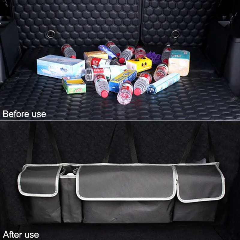 Organizador de maletero de coche, bolsa de almacenamiento para asiento trasero, organizadores Oxford multiusos de alta capacidad para respaldo de asiento de coche, Interior de automóvil - imagen 5
