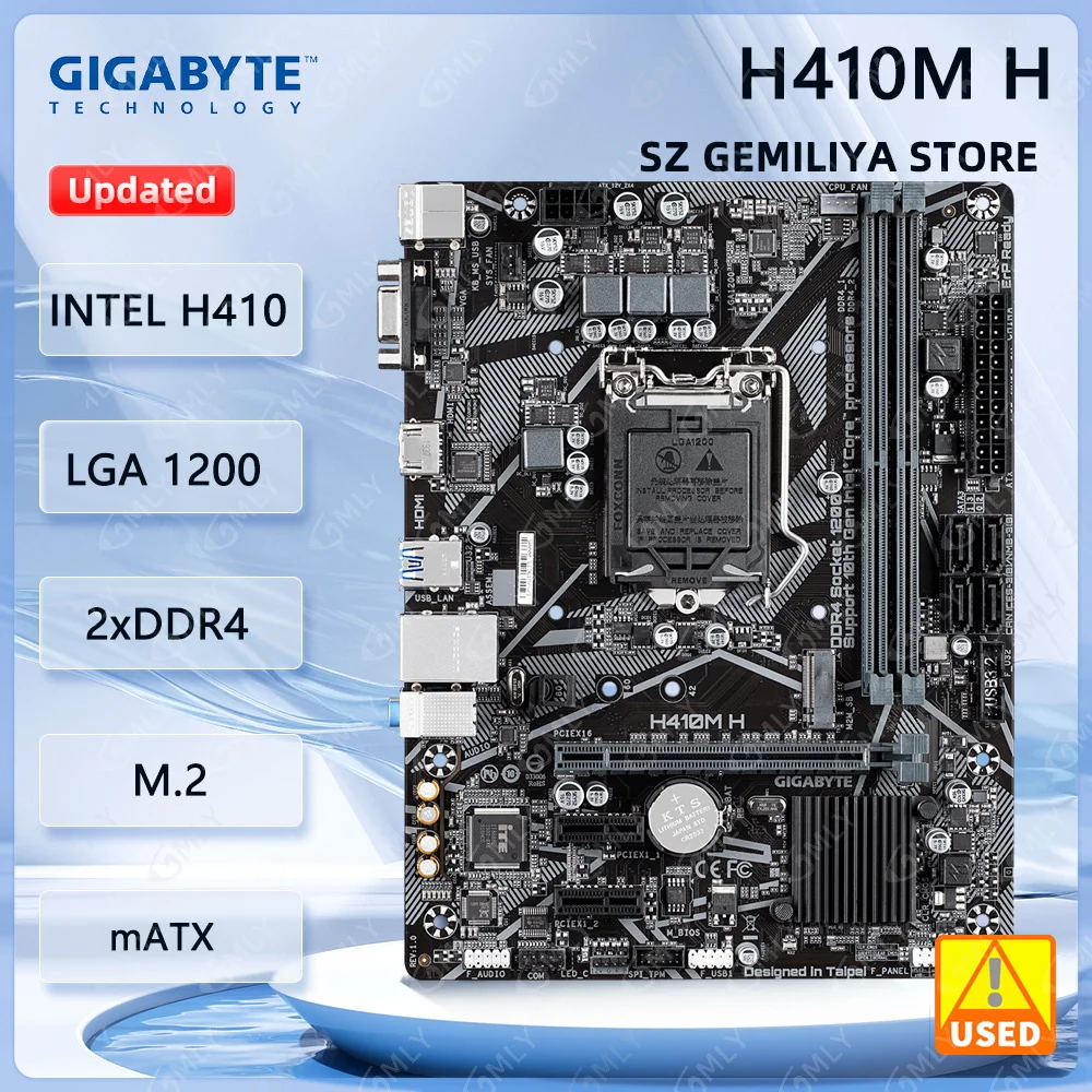 Placa base Gigabyte H410M H Intel H470 64GB LGA1200 DDR4 Micro ATX compatible con Core i9-10900F i3-10320 Celeron G5925 i5-10400T
