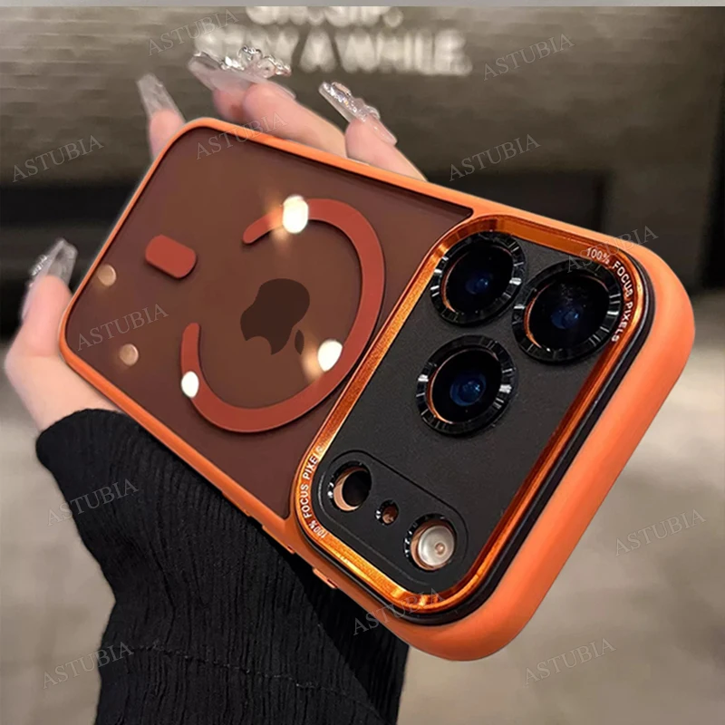Funda protectora de parachoques de lente de Metal magnético de lujo para iPhone 17 Air 16 15 14 13 12 11 Pro Max Plus cubierta dura de carga inalámbrica - imagen 3