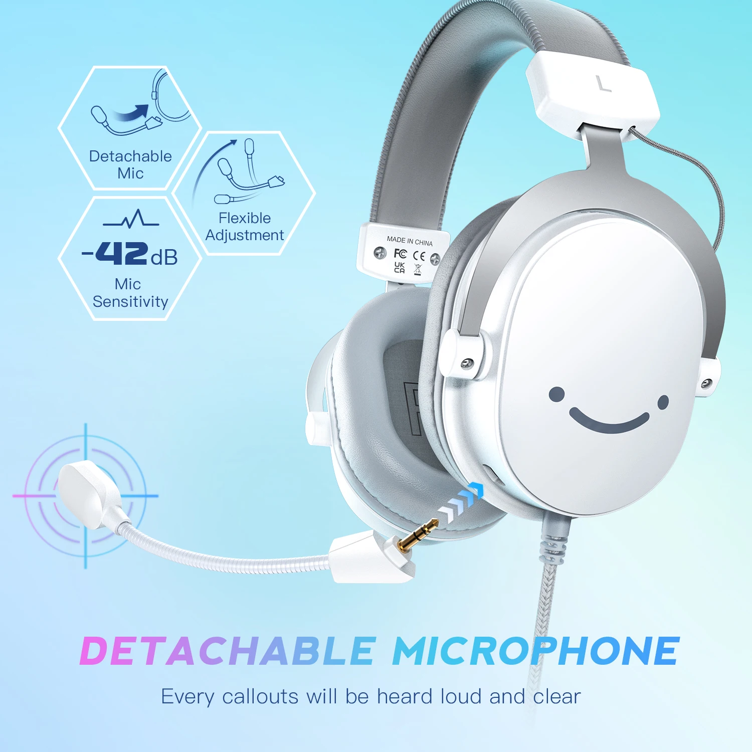 FIFINE-auriculares para juegos USB con sonido envolvente 7,1/conector de 3,5mm/micrófono, auriculares con cable sobre la oreja para PC PS4/5 Xbox Ampligame H9W - imagen 3