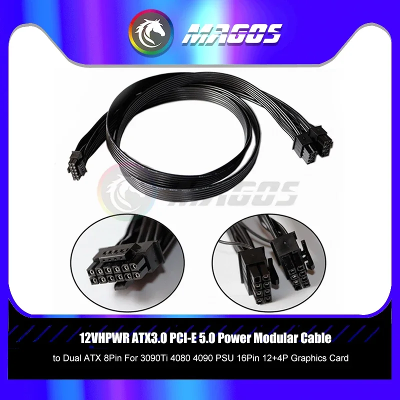 12VHPWR pequeña tarjeta de vídeo 16P 3090Ti PCIE5.0 Cable de alimentación RTX4090 16Pin 12P + 4p Cable adaptador