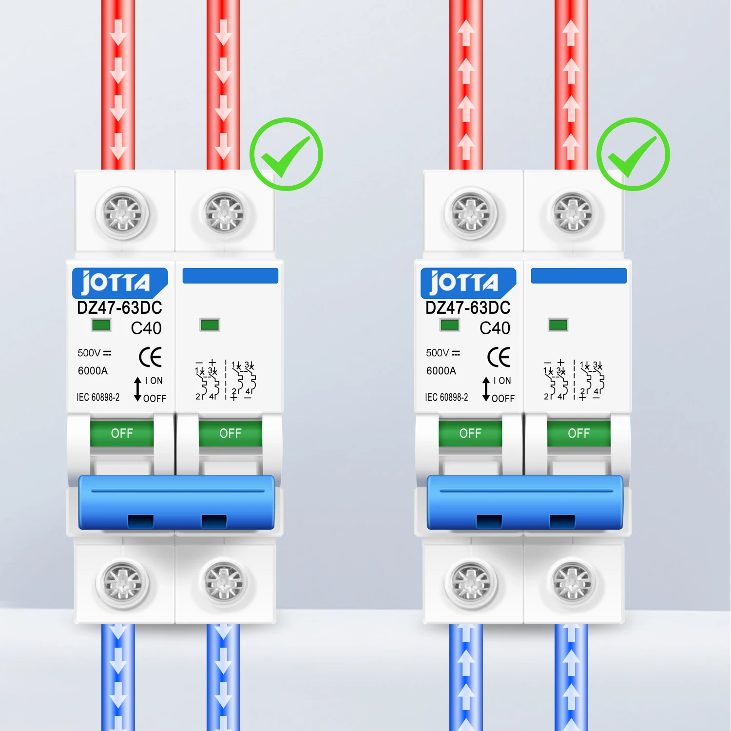 Disyuntor en miniatura 2P DC500V fotovoltaico PV Mini MCB protección contra sobrecarga interruptor de disyuntor Solar - imagen 4