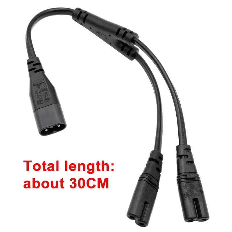 Cable de Alimentación IEC 320 C8 a C7 en Y – Macho a Hembra - imagen 4