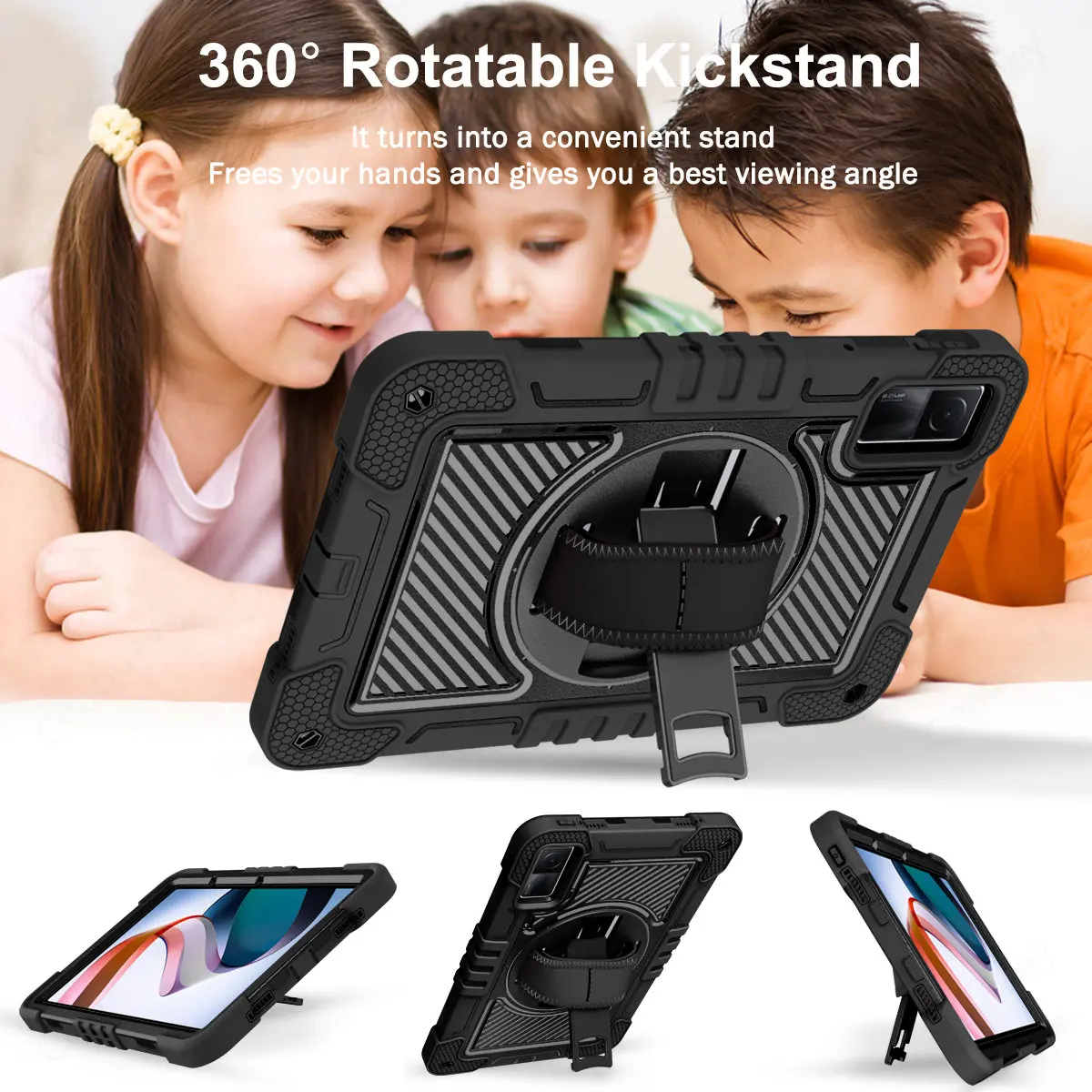 Funda resistente para Redmi Pad SE11 Xiaomi Pad 6, Funda con soporte giratorio a prueba de golpes, Funda con correa para el hombro - imagen 5