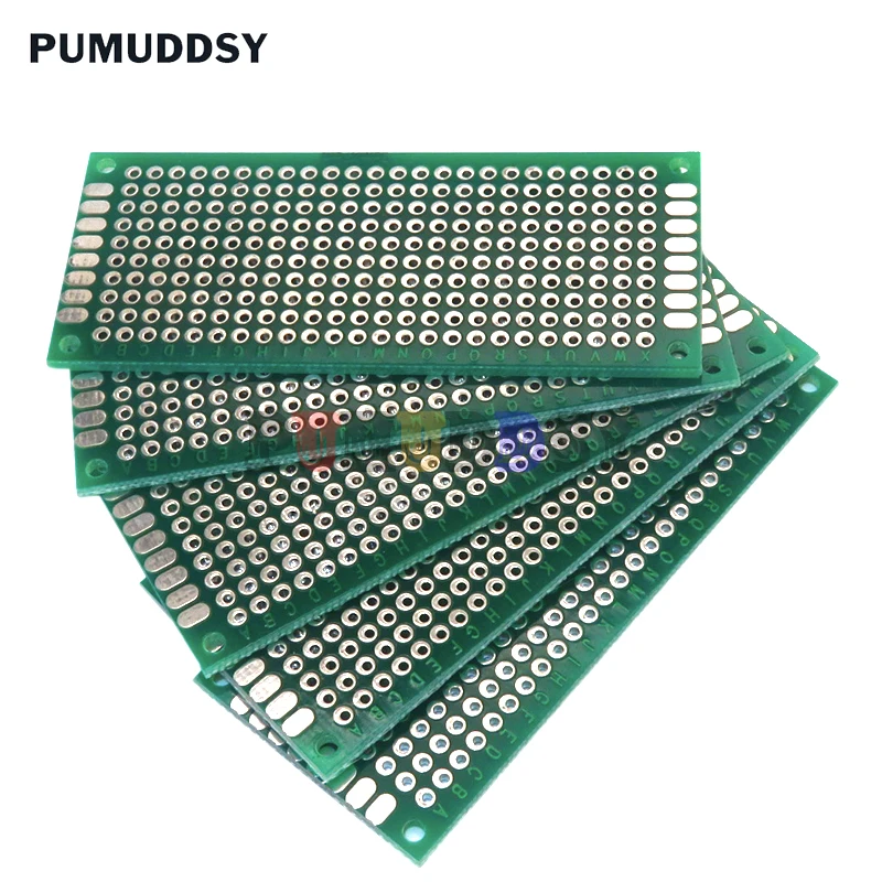 5 unids/lote 3X7cm prototipo de doble cara pcb placa de pruebas Universal para 1,6mm 2,54mm práctica DIY Kit electrónico estañado 3*7cm