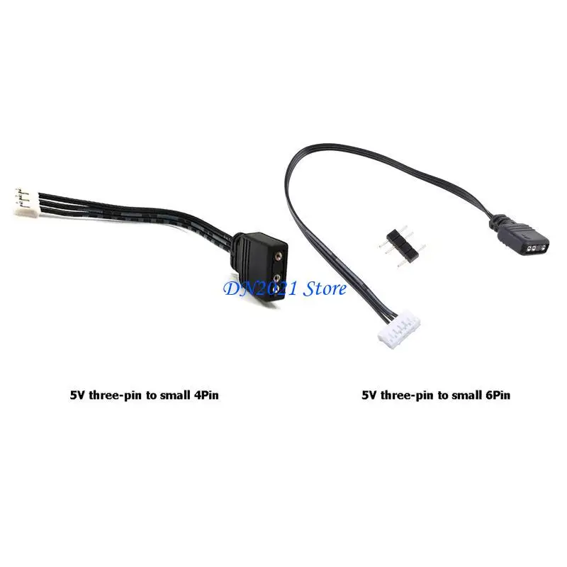 Cable adaptador ventilador F3ke Coolmoon 4pin/ 6pin a 5V argb 3pin convertidor cable 17 11 - imagen 5