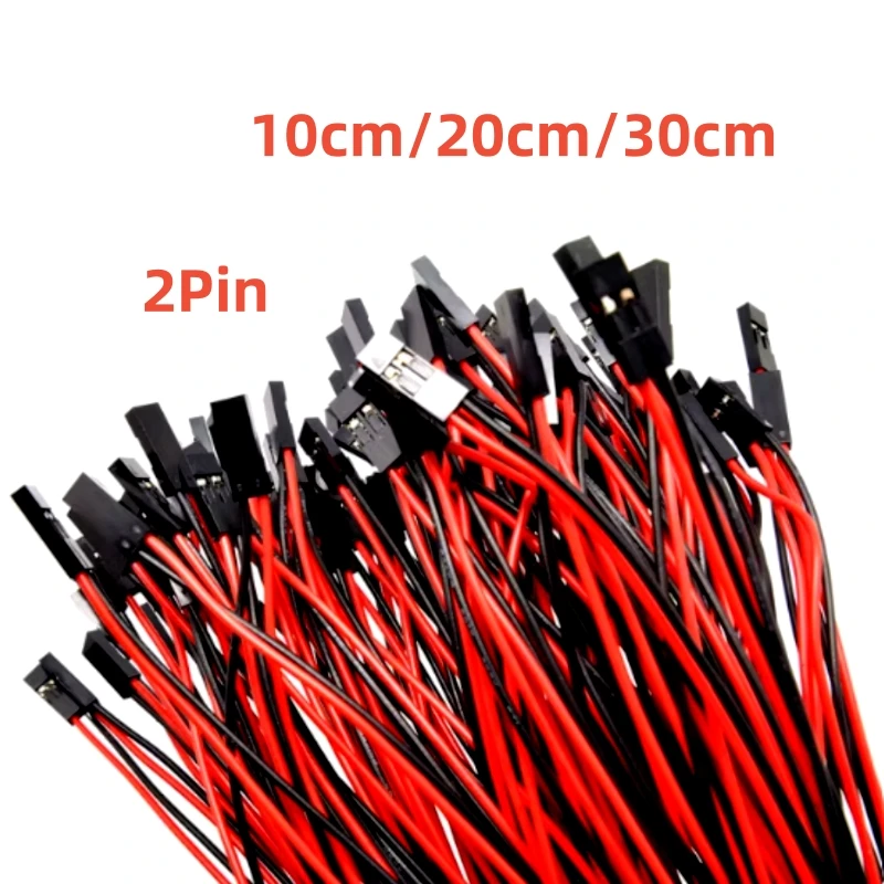 20 unids/lote Cable Dupont de 2 pines Cable conector de puente hembra de 2 pines 2P 10cm/20cm/30cm de longitud para impresora 3D
