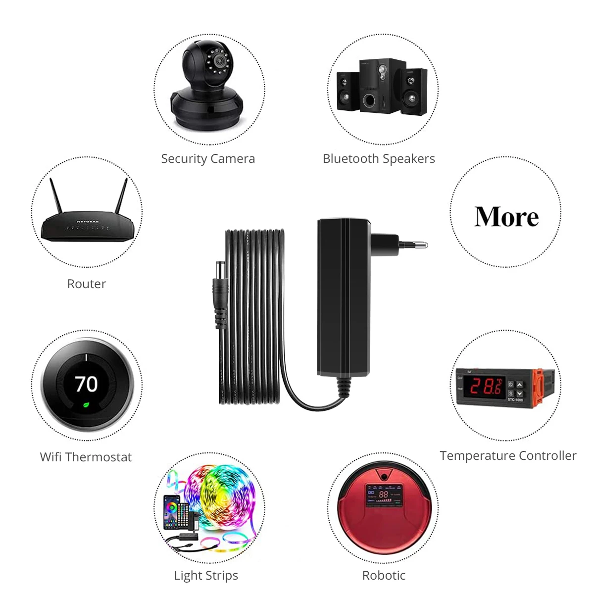 Fuente de alimentación negra de 24V CC, adaptador de corriente, enchufe UE EE. UU., transformador de iluminación 2A 3A para luz LED, Joy A R Y - imagen 4