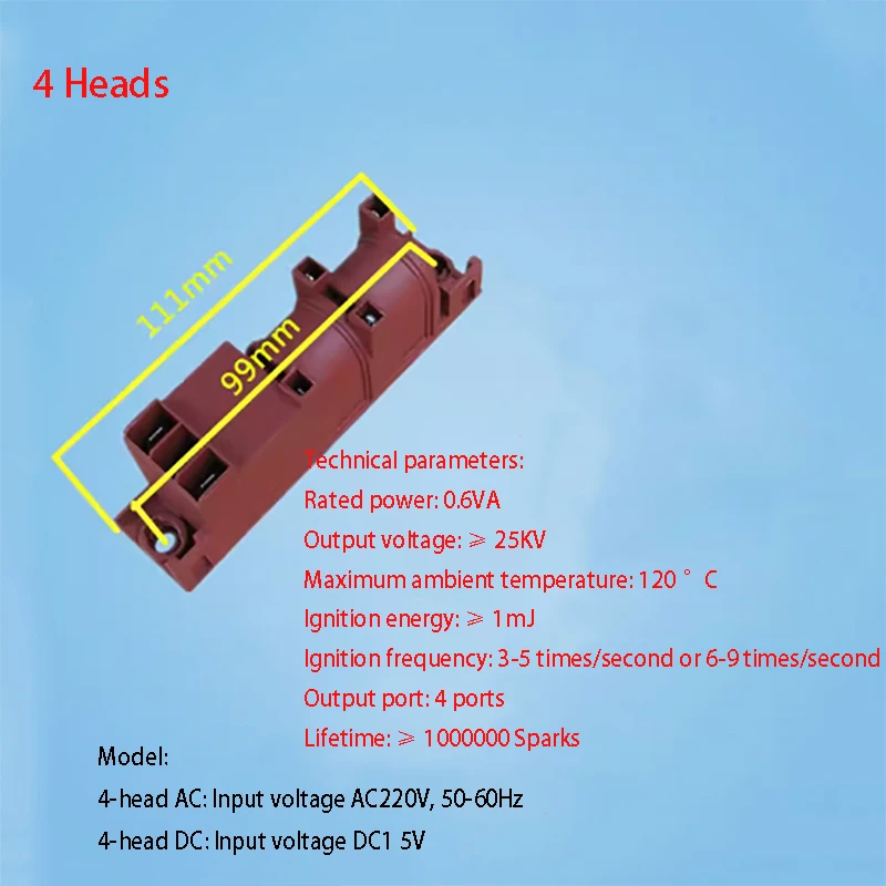 AC 220V DC 1,5 V estufa de Gas AC pulso seguro eficiente encendedor de pulso 4 terminales cuatro conexiones de salida encendido de estufa de horno europeo - imagen 3