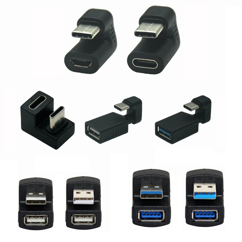 Forma de U 5Gbps Naik Turun 180 Derajat Miring USB 3.0 USB2.0 TYPE-C Usb-c 10Gbps M/F Adaptador Konektor Ekstensi A Pria Ke Wanita