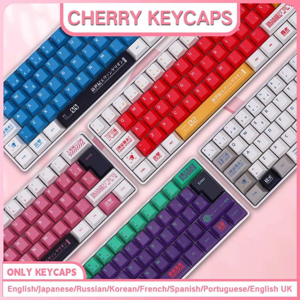 Teclas personalizadas de Anime en español, francés, alemán, japonés, coreano, ruso, perfil de cereza, diseño ISO para teclado mecánico - imagen 2