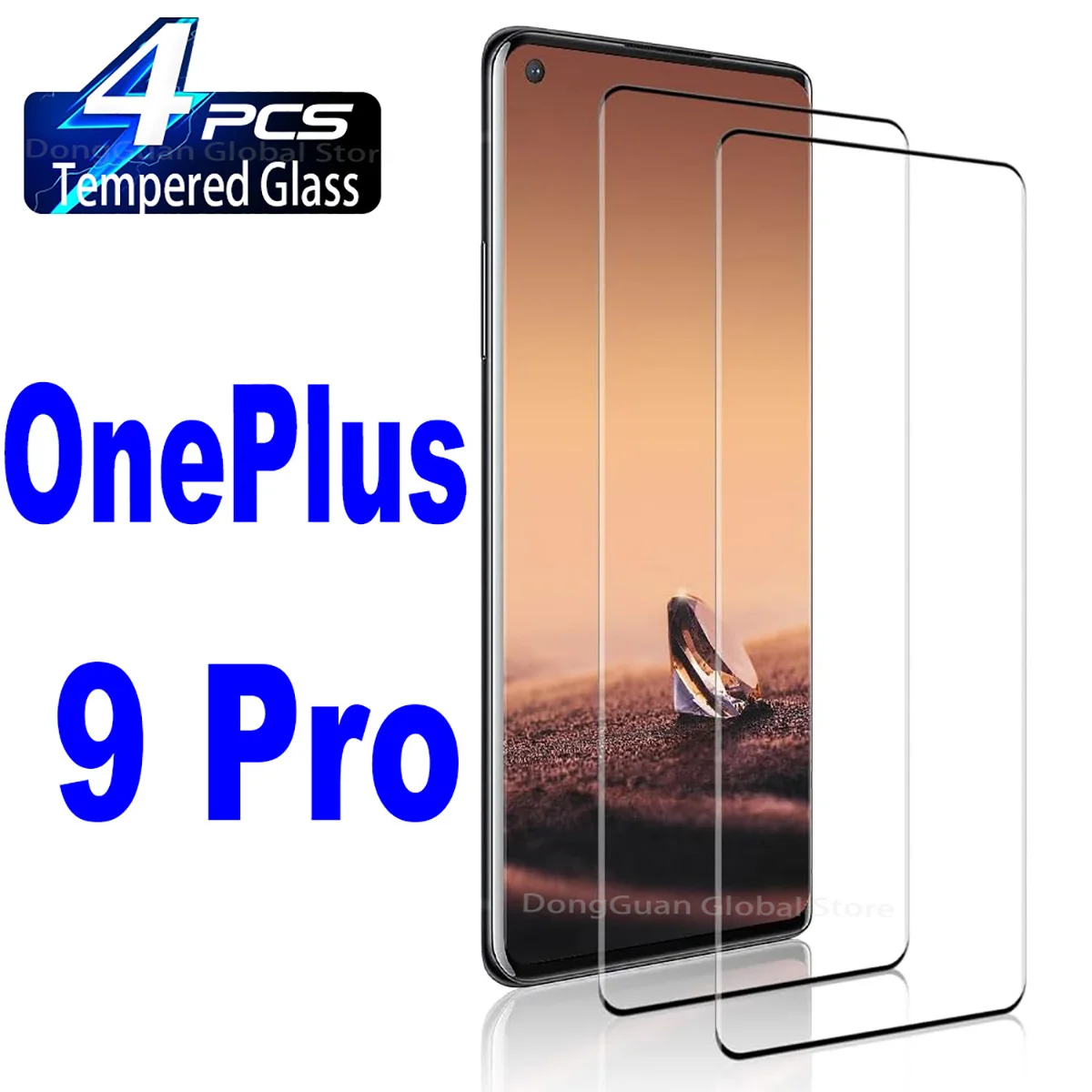 Para OnePlus 9 Pro 3D curvado cuatro lados pegamento vidrio templado - imagen 3