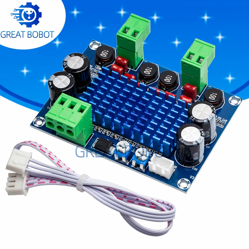 Placa amplificadora de potencia HIFI Digital de alta potencia BS XH M572 TPA3116D2-2 * 120W, enchufe de chasis dedicado, entrada de 5V/24V/28V, salida de 120W