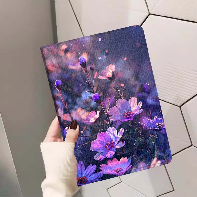 Flor púrpura para Samsung Galaxy Tab A7 A A8 A9 A11 S6 S11 10,1 10,4 10,5 pulgadas Lite PLus Tablet Funda