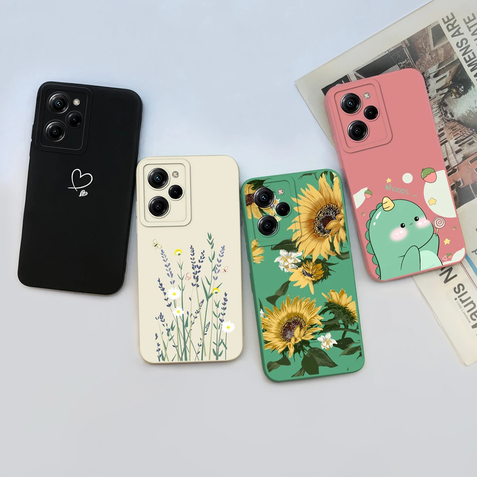 Para Poco X5 Pro 5G funda de teléfono moda amor corazón alta calidad suave suave cubierta de silicona líquida para Poco X 5 parachoques ligero