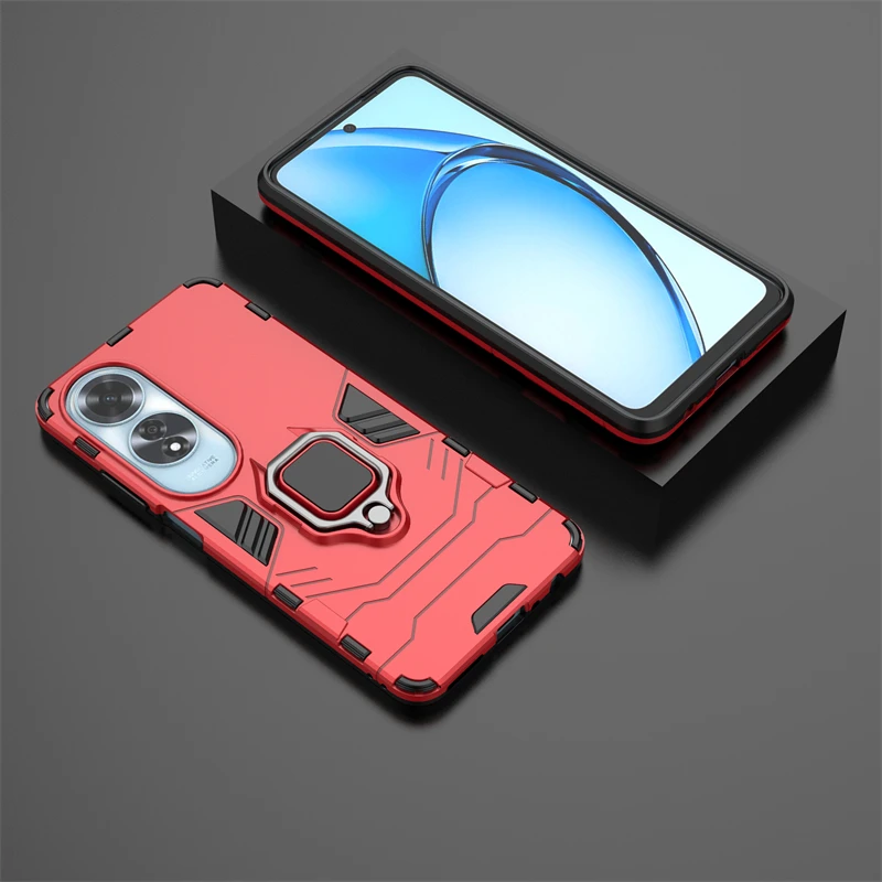 Funda de silicona para OPPO A60, carcasa protectora a prueba de golpes con soporte de anillo para dedo - imagen 4