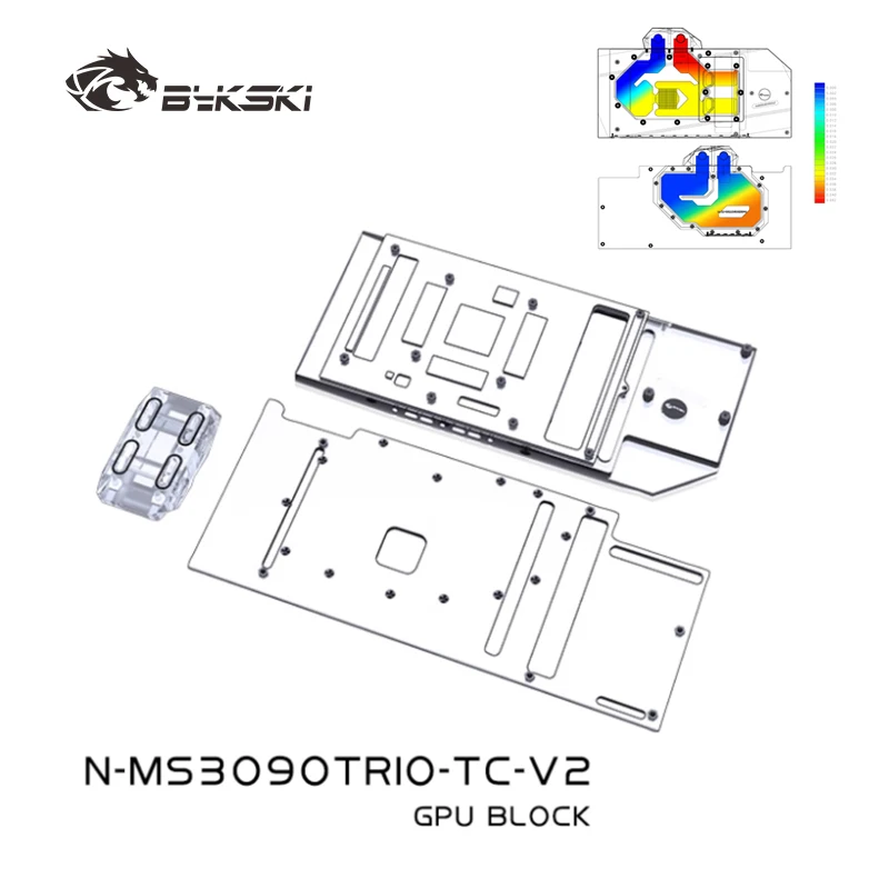 Bykski N-MS3090TRIO-TC GPU bloque de agua para MSI RTX 3080 3090 GAMING /SUPERIM TRIO X tarjeta de vídeo/placa trasera activa de radiador de cobre