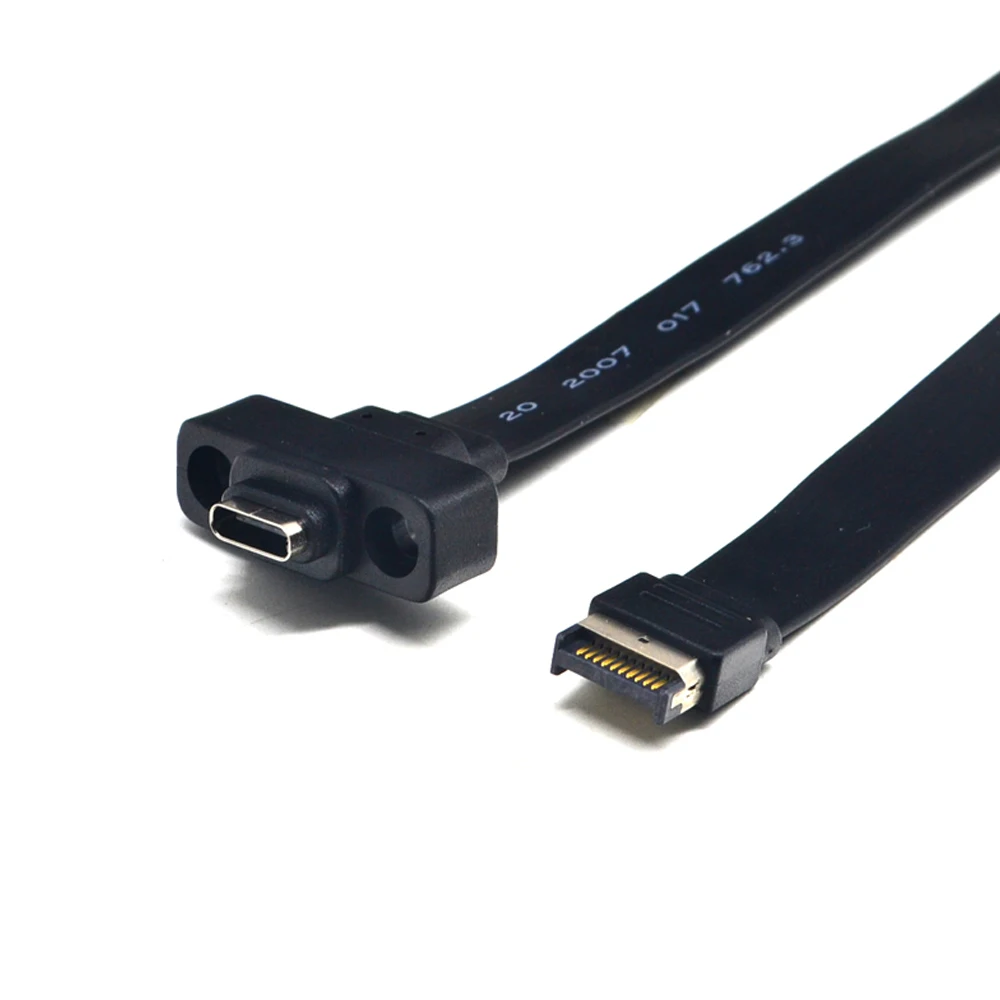 Conectores USB 3.1 Panel frontal Cable de extensión tipo E a tipo C Gen 2 Cable adaptador interno de 10 Gbps con 2 tornillos 30 cm/50 cm/80 cm
