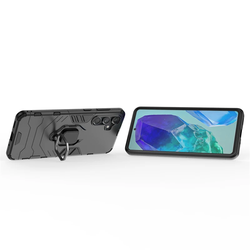Para Samsung Galaxy M55 funda Samsung M55 funda armadura silicona PC anillo de dedo soporte teléfono Protector a prueba de golpes funda Galaxy M55 - imagen 3