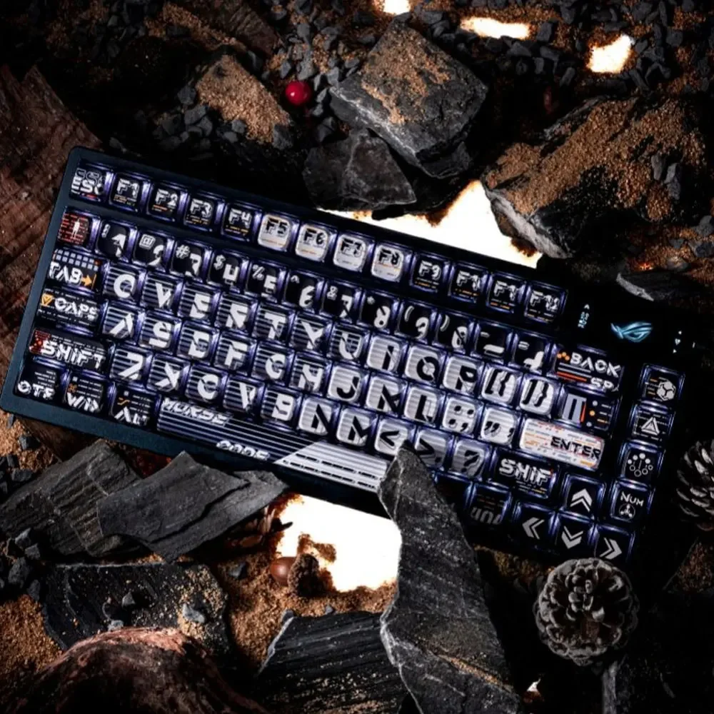 Teclas de teclado de 122 teclas, Teclado mecánico con tema de cifrado Morse, ASA Cherry, PBT altura, sublimación térmica para 61, 68, 75, 87, 130, 104, 108