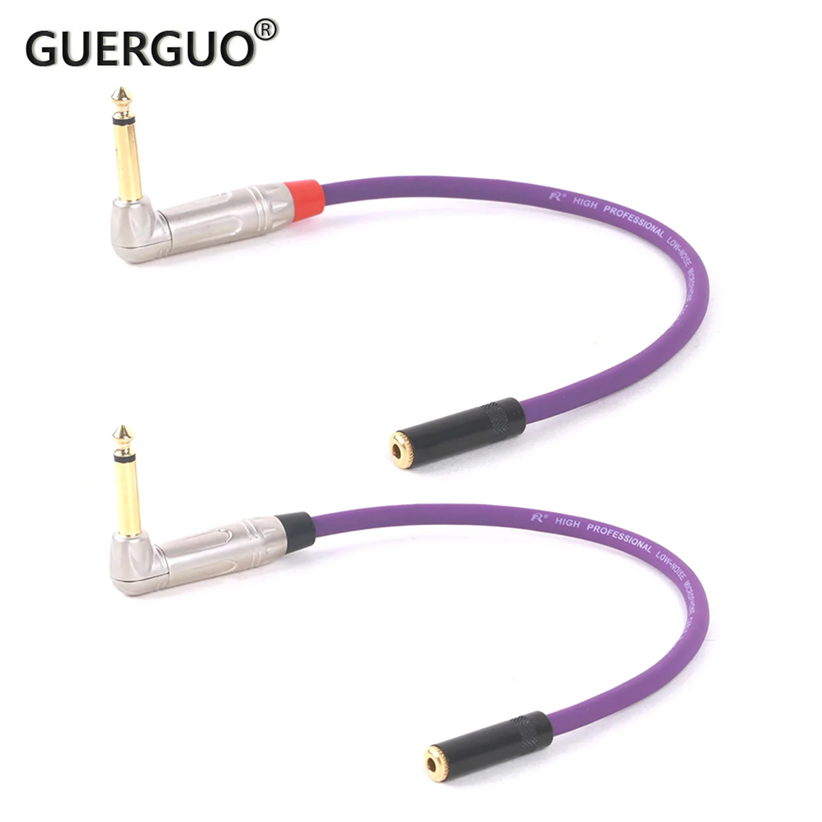 Conector macho de ángulo recto Mono de 0,3 m-15m y 6,35mm, adaptador de conector hembra estéreo de 3,5mm, convertidor de Audio para auriculares para guitarra, Etc.