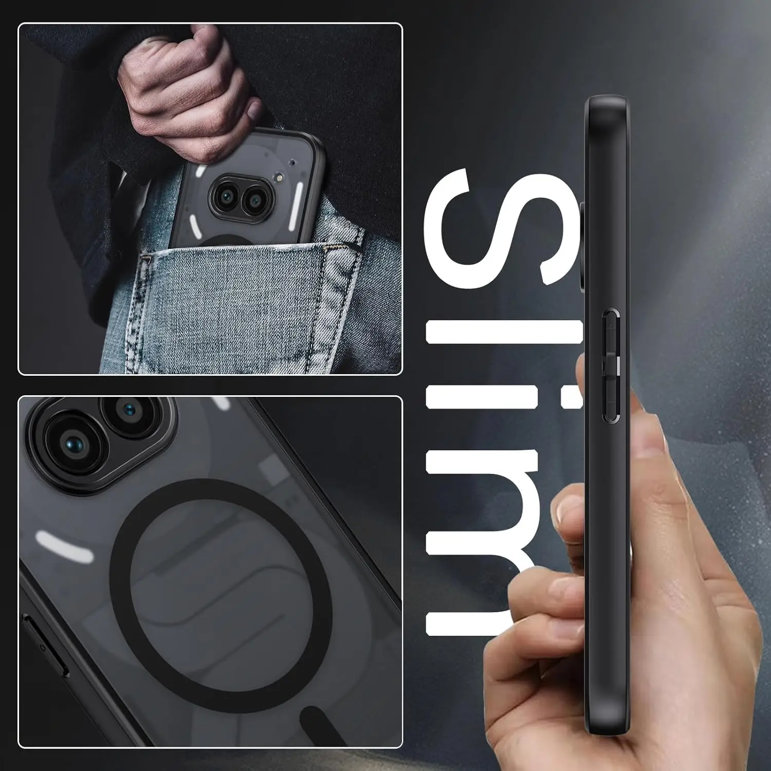 Funda translúcida para Magsafe carga inalámbrica magnética PC dura protección de cámara mate para nada teléfono 2 2A Plus CMF teléfono 1 - imagen 3