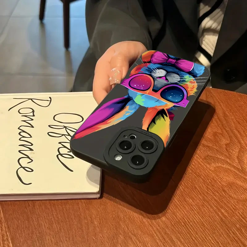 Funda de teléfono de silicona con bonito conejo colorido para Xiaomi Redmi Note 13 12 11 Pro Plus 13 12S 11S 11 10S 10 Redmi 12 4G 13C funda suave - imagen 4