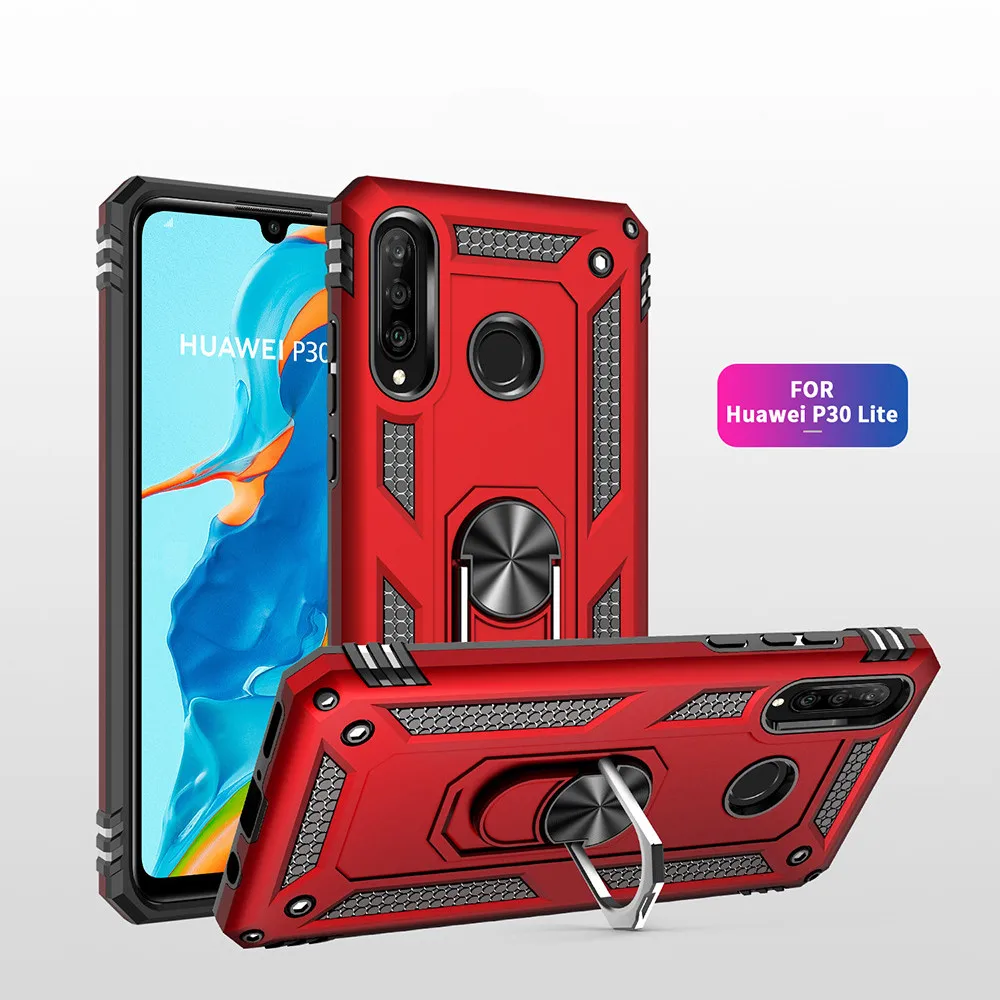 Para Huawei P30 Lite Funda a prueba de golpes para Huawei P40 Lite E Pro P30 Pro P20 Lite P Smart Z 5G soporte de anillo armadura Funda de teléfono