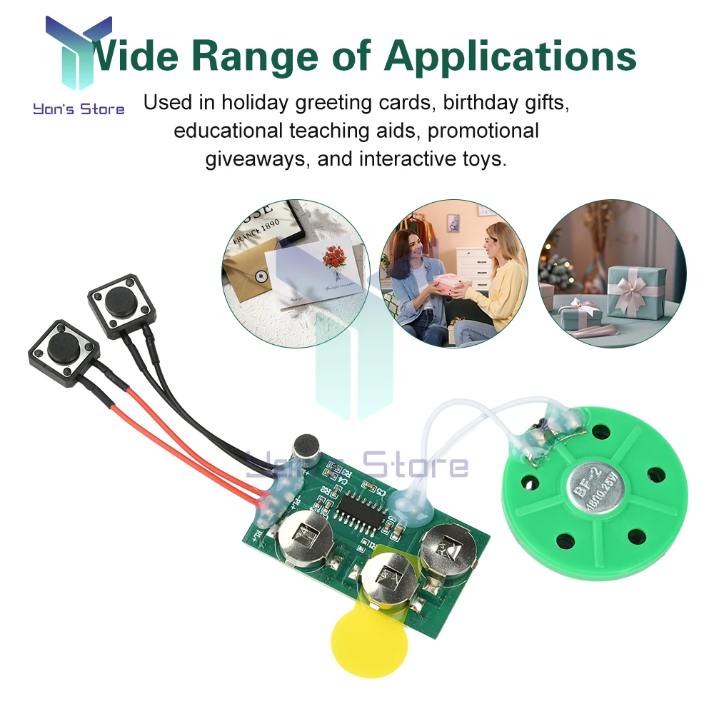 Módulo de sonido grabable DIY 120-240 segundos Chip de voz de grabación Flexible para tarjetas de felicitación juguetes y regalos - imagen 5