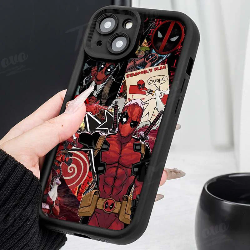 Funda Marvel Spider Man Deadpool para iPhone 16 15 14 13 12 11 Pro Max XS X XR 8 7 6S Plus SE 2020 chapado en silicona a prueba de golpes - imagen 5