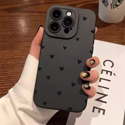 Funda negra con corazón para Samsung Galaxy serie A y S