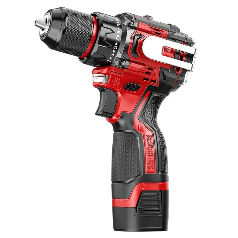 Taladro eléctrico sin escobillas, taladro de impacto inalámbrico, Portabrocas de trinquete de Metal, taladro de mano eléctrico, destornillador doméstico - imagen 3