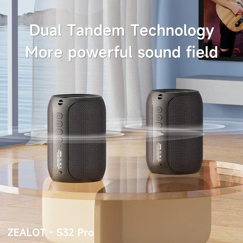 Zealot S32 pro Bluetooth inalámbrico al aire libre altavoz subwoofer portátil impermeable IPX6 doble emparejamiento 3600mAh altavoz inalámbrico - imagen 5