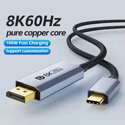 Cable USB-C a DisplayPort 1.4, 8K a 60Hz, 4K a 144Hz, con Carga PD, Conversión USB-C a DP para Macbook, iPhone 16, Proyector Huawei