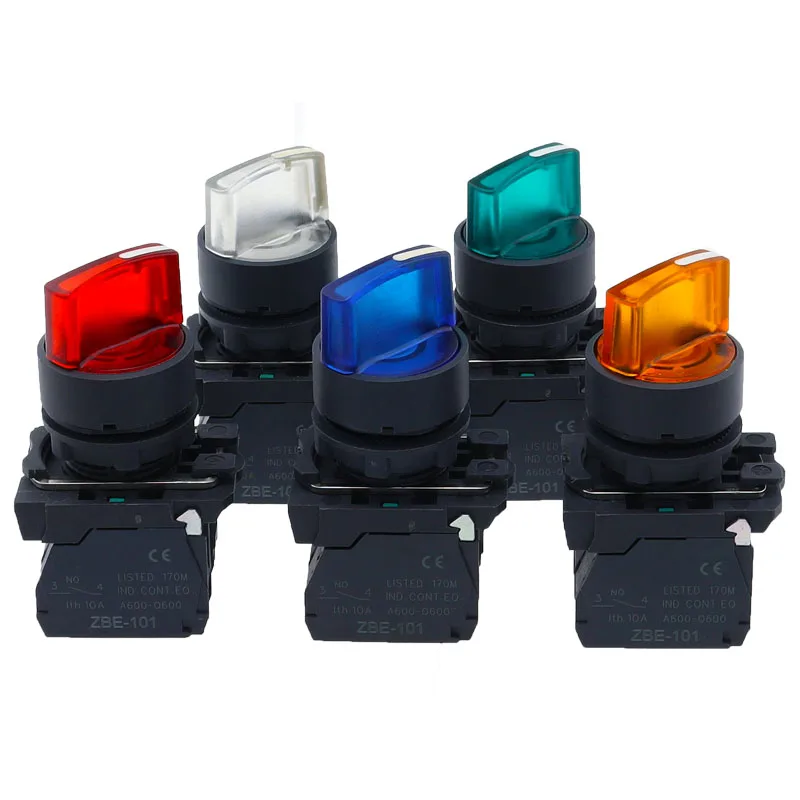 Interruptor momentáneo de botón luminoso XB5, NC, sin voltaje, 220V, 24V, cabeza plana circular, botón de inicio y parada, perilla de reinicio de energía, 22mm - imagen 5