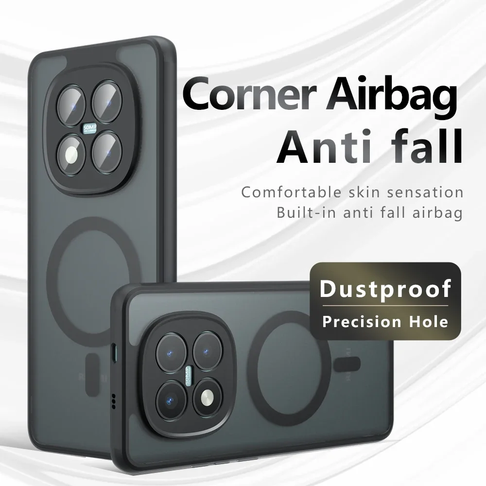 Funda para Redmi Note 15 Pro + armadura de lujo a prueba de golpes Magsafe funda trasera esmerilada magnética para Redmi Note 15 Pro Plus Note15 5G