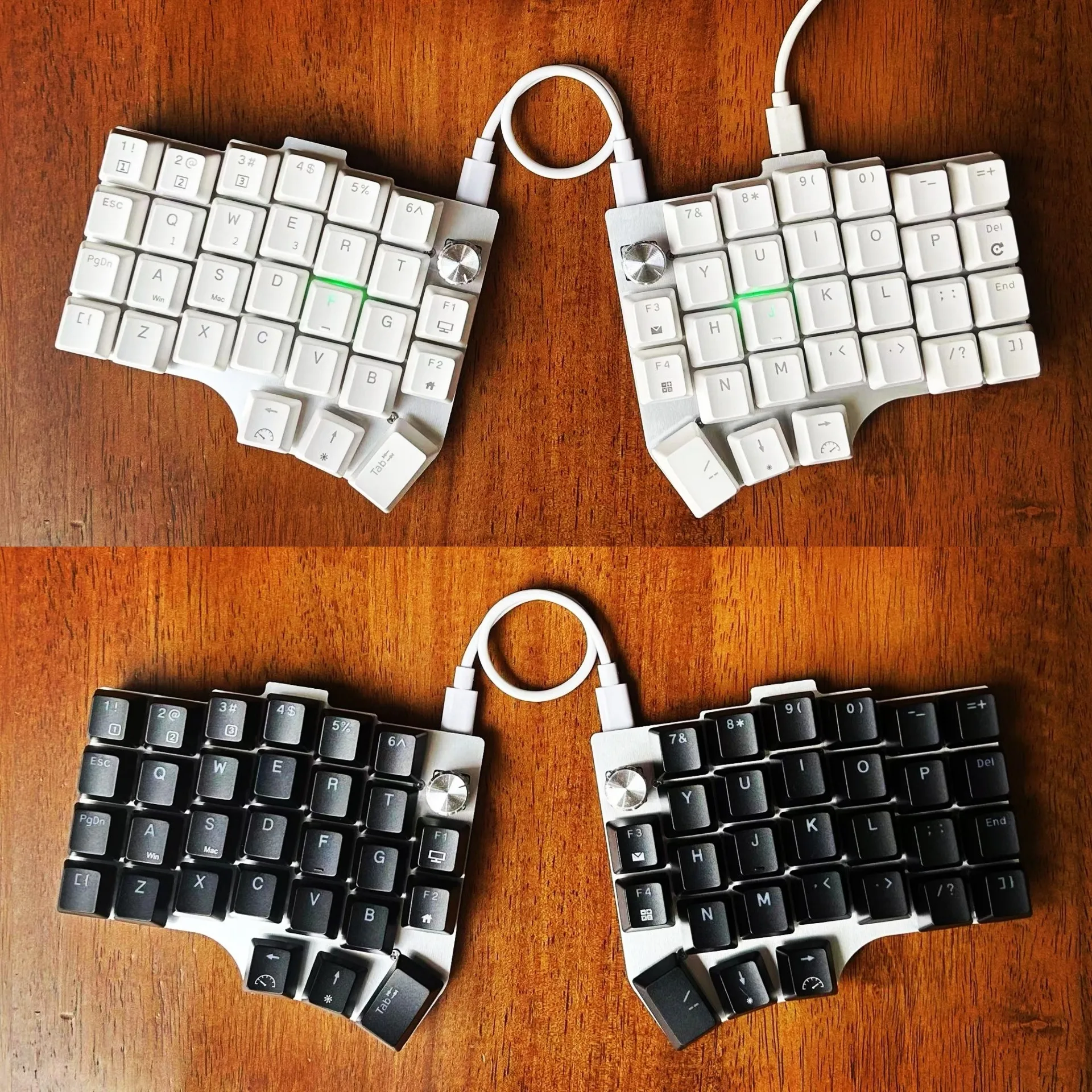 Kit de teclado dividido V6e, teclado mecánico dividido para juegos ergonómico de intercambio en caliente monomodo con cable, diseño de 9 capas, compatible con VIAL Keymap - imagen 2