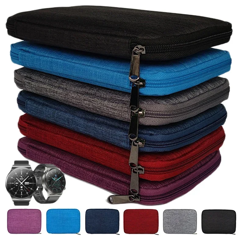 Caja de almacenamiento de correa de reloj para correas de Apple Watch, bolsa de viaje portátil, organizador de cables de datos para reloj inteligente para Samsung, Huawei y Xiaomi - imagen 3